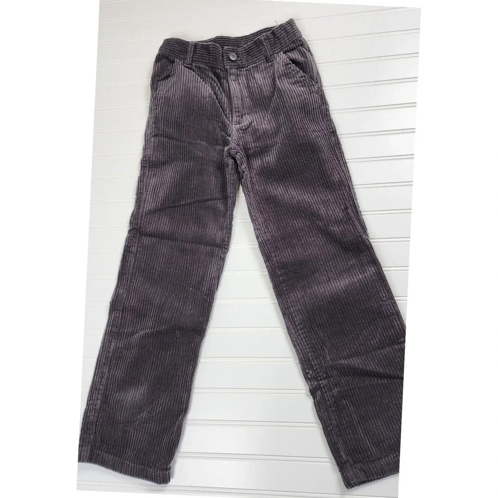 Gymboree Boys Gray‎ Corduroy Pants Size 8 Adjustable Waist Soft Feel Casual